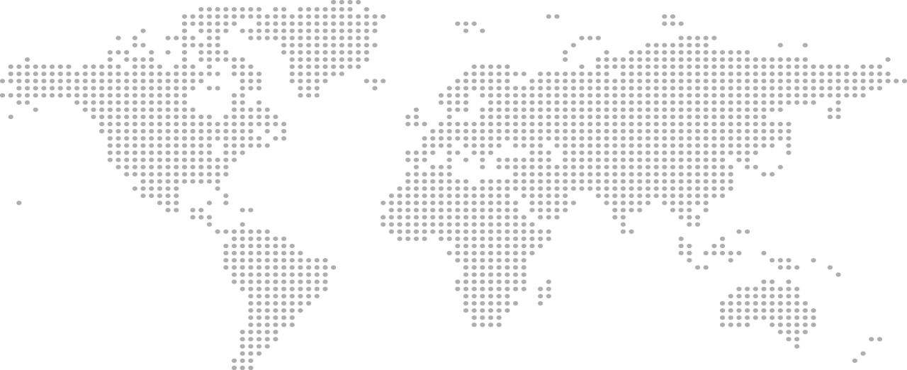 Mapa mundi pontilhado com localização dos professores