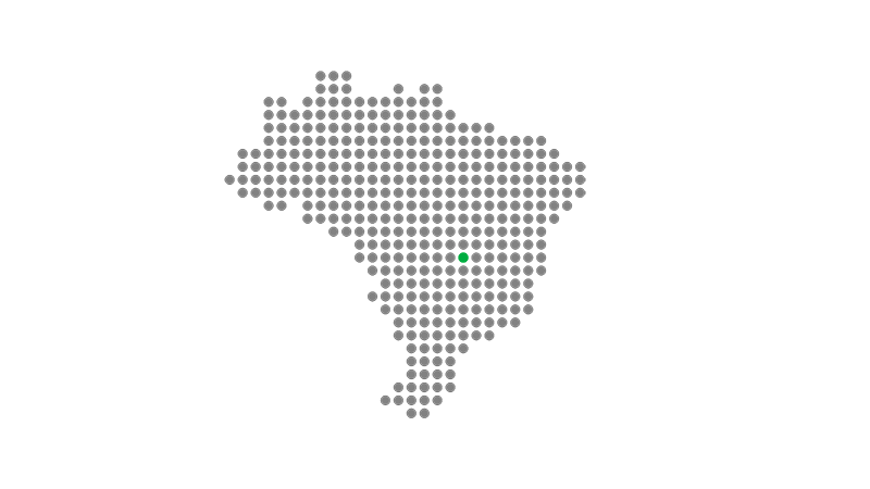 Mapa mundi pontilhado com localização dos professores